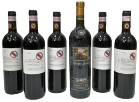 6 Bottles of Quality Italian Red Wine. To Include: 5 x Chianti Classico Rocca di Montegrossi 2005. 1