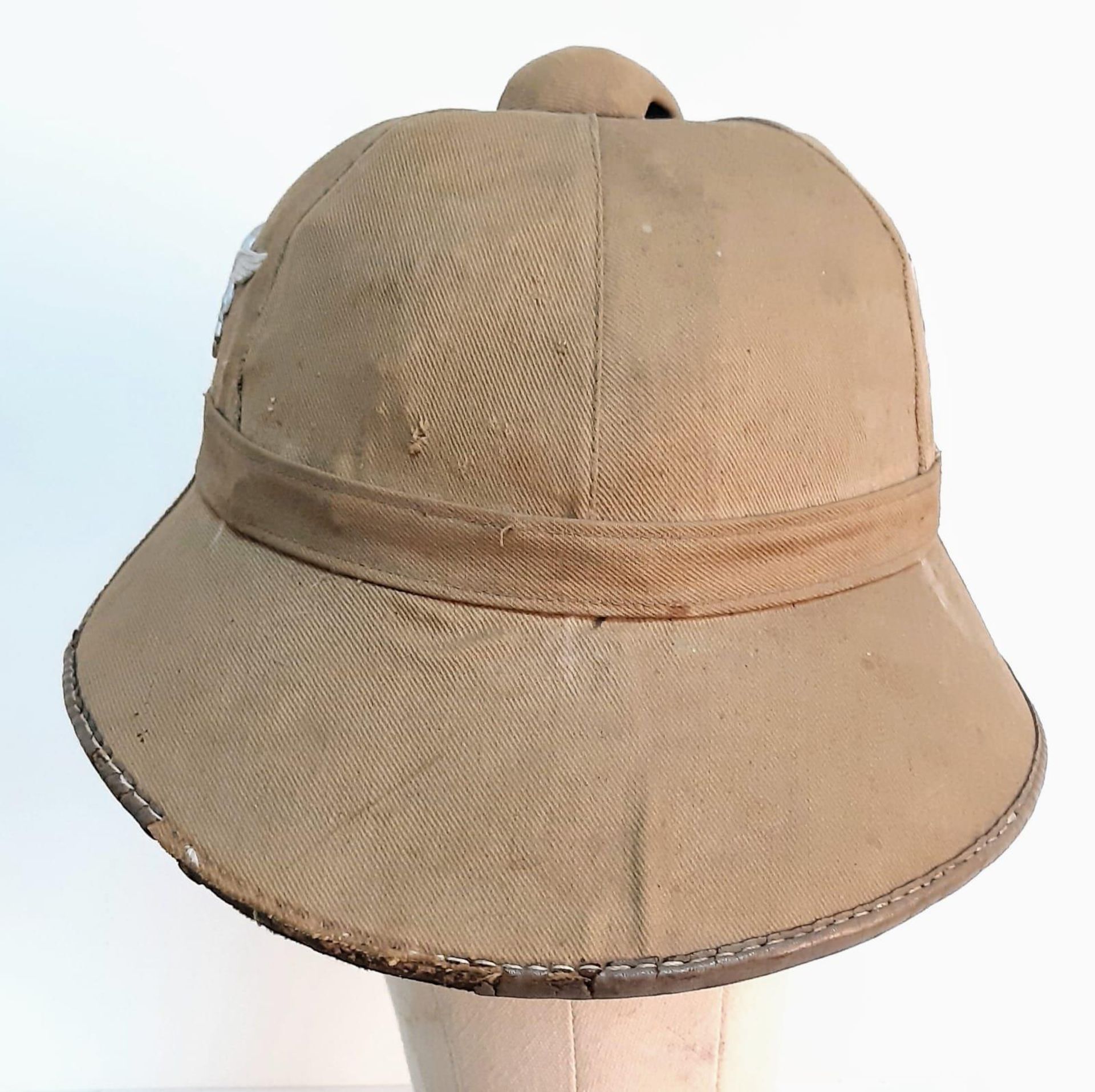WW2 German Luftwaffe Africa Corps Tropical Pith Helmet. - Image 3 of 5