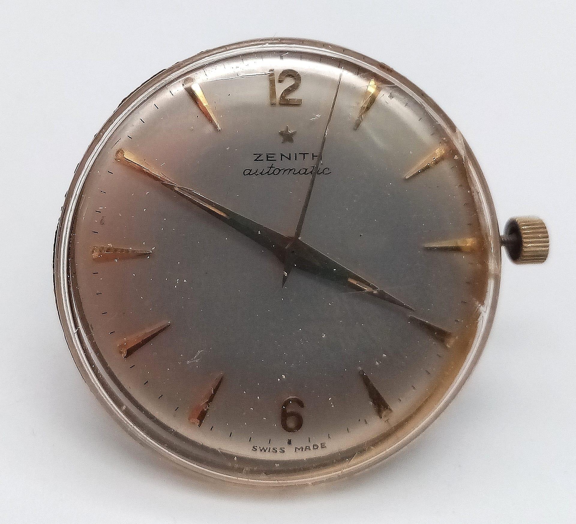 A ZENITH AUTOMATIC WATCH MOVEMENT AND PLEXI GLASS FULL WORKING ORDER AT TIME OF LISTING ref: AS 5005