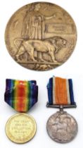 WW1 Medal Duo and Death Penny to 423691 Pte. F. Carter of the 10th Bn London Regiment, who was