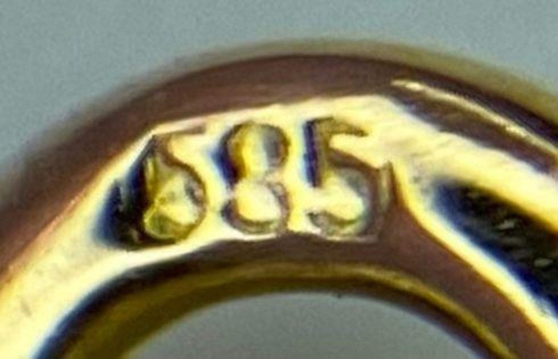 A DESIGNER WHITE AND YELLOW GOLD DIAMOND PENDANT ON A 40cme 14K GOLD CHAIN .4.25gms 009048 - Bild 6 aus 6
