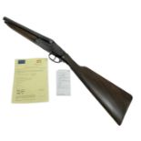 A "SARASQUETA" 12 GUAGE SAWN OFF DOUBLE BARELLED SHOTGUN. COMES WITH EU DEACTIVATION CERTIFICATE. NO