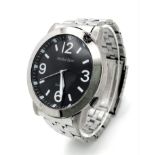 A Men’s Stainless Steel Quartz Watch by Michel Rene. 50mm Including Crown. New Battery Fitted