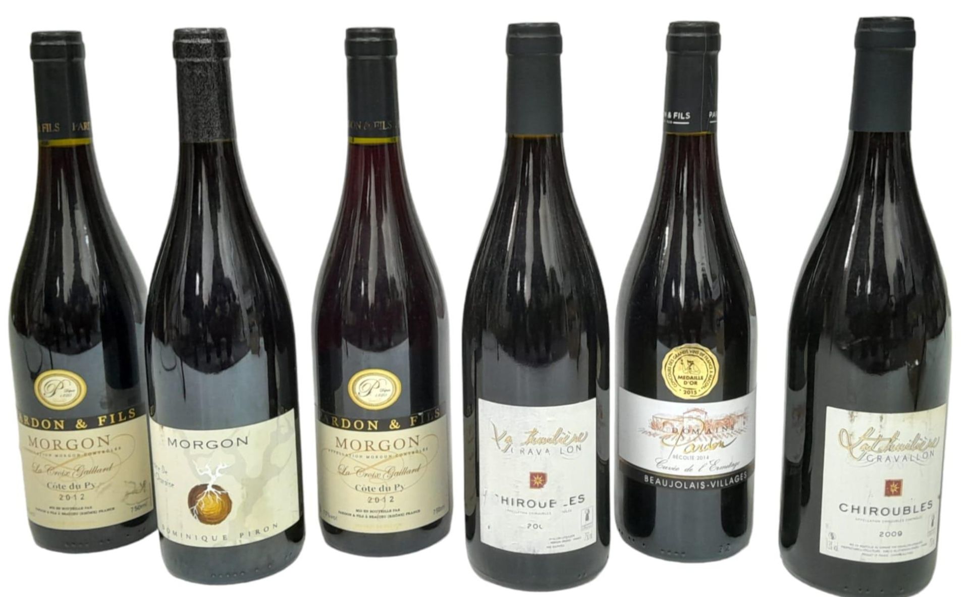 6 Bottles of Cru Beaujolais Consisting of: 2 x Chiroubles Domaine Gravallon Lathuliere 2009 2 x