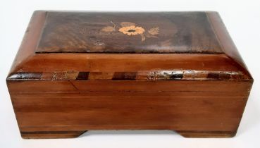 A Vintage, Possibly Restored Antique Decorative Cigar Box with Inlaid Decoration. A wonderful