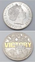A Commemorative Sterling Silver £5 Coin to Celebrate Victory VE Day. 28.2g weight.