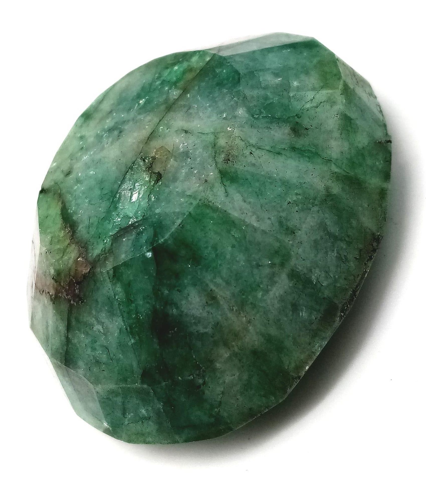A 447ct Natural (Beryl) Emerald. Cushioned Mix-Cut. Comes with a GLI certificate. - Image 2 of 4