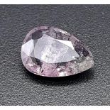 A 1.56ct Grayish Purple Untreated Burmese Spinel Gemstone in pearl cut. CIGTL Certified.