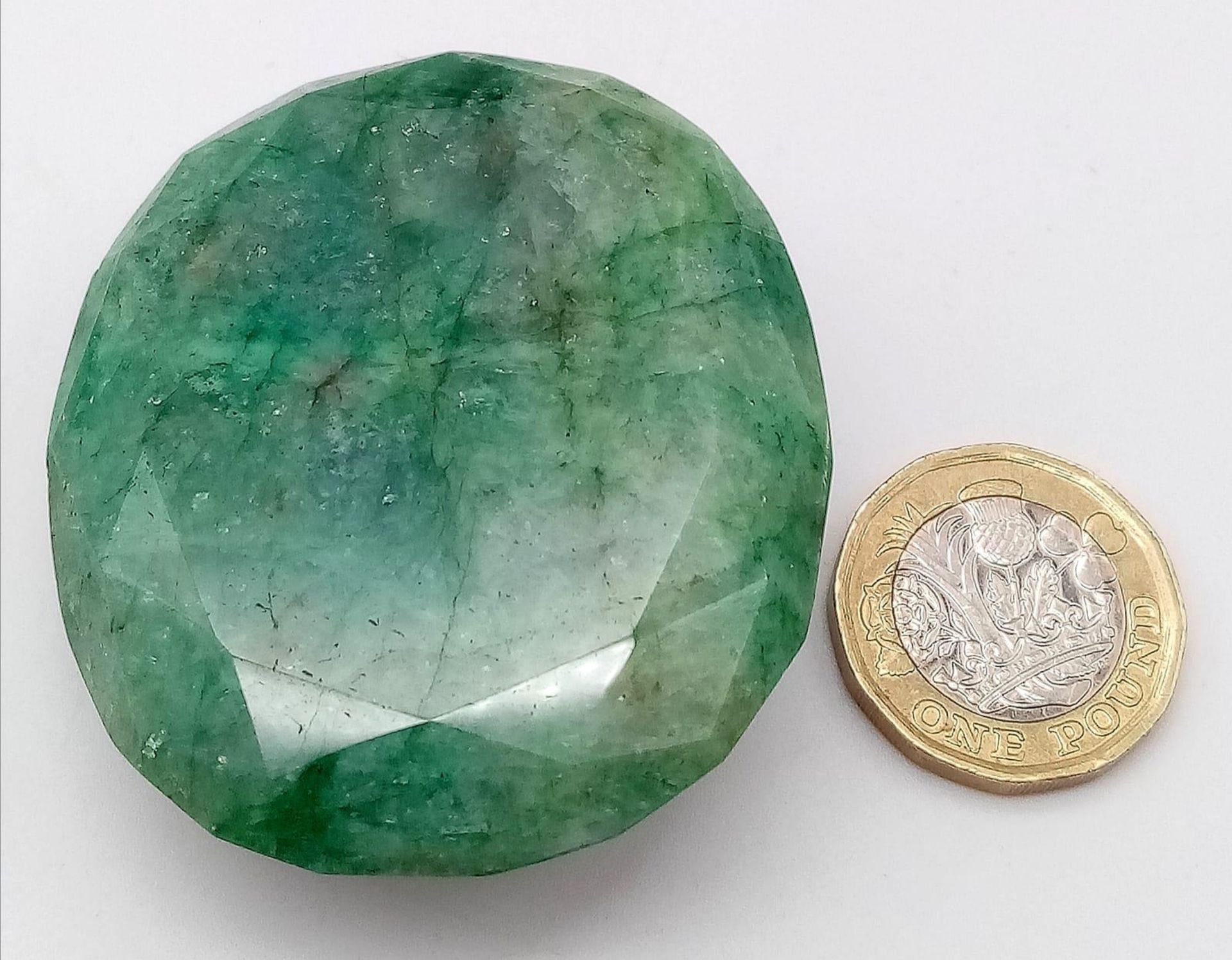 A 447ct Natural (Beryl) Emerald. Cushioned Mix-Cut. Comes with a GLI certificate. - Image 3 of 4