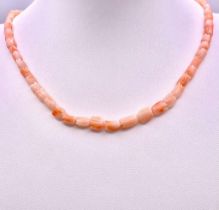 Pink coral necklace on a Sterling Silver clasp. Measuring 40cm in length. Total Weight: 10.61g