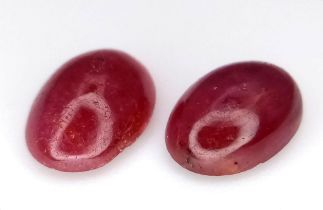 PAIR OF OVAL CABOCHON RUBIES 3CT TOTAL ref: A/S 6003