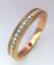 A 18K ROSE GOLD DIAMOND SET BAND RING DESIGNED BY CHRIS AIRE 5.5G SIZE R ref: 5966