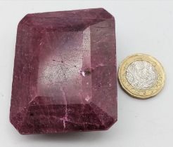 A 744ct Rectangular Cut Ruby with GLI Certificate.