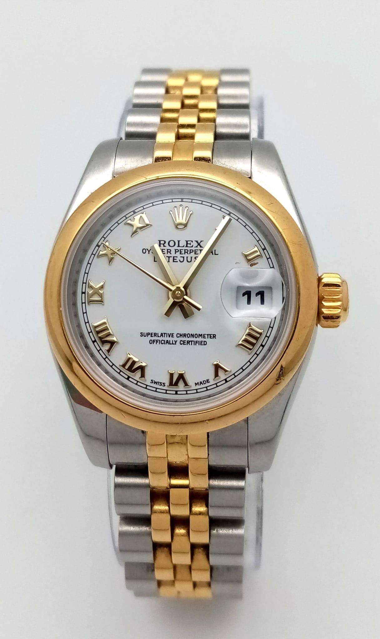 A Rolex Oyster Perpetual Datejust Bi-Metal Ladies Watch. 18k gold and stainless steel bracelet and - Image 2 of 6