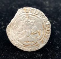 A Edward III, Half Groat. London Class C, pre treaty period. Weight: 1.58g S1574