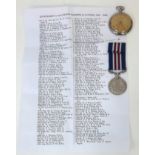 WW1 British Military Medal & Pocket Watch. Awarded to: 49953 Pte Trembath No 9 Field Ambulance Royal