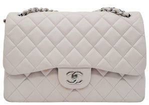 Chanel Baby Pink Classic Flap Bag. Quality quilted diamond stitch Chanel, with silver toned hardware