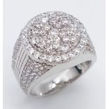 A Silver Dress Ring Set with CZ Stones. Size K. 6.85g total weight. Ref: 7195