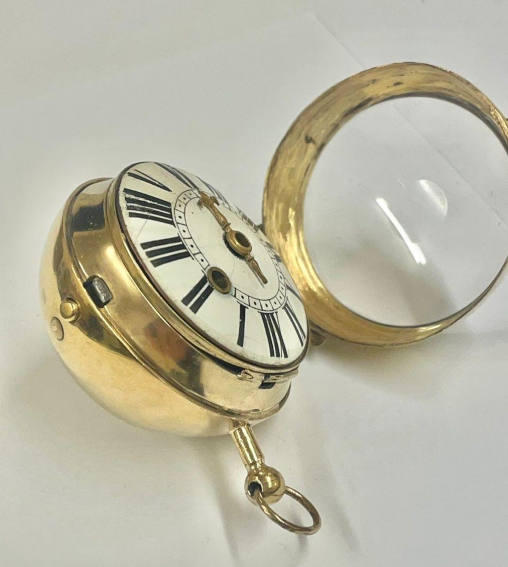 Rare 1600s Oignon single hand Pocket Watch, Girod Copet. French Gilt c1680, Ticks if touch the fly - Image 5 of 18