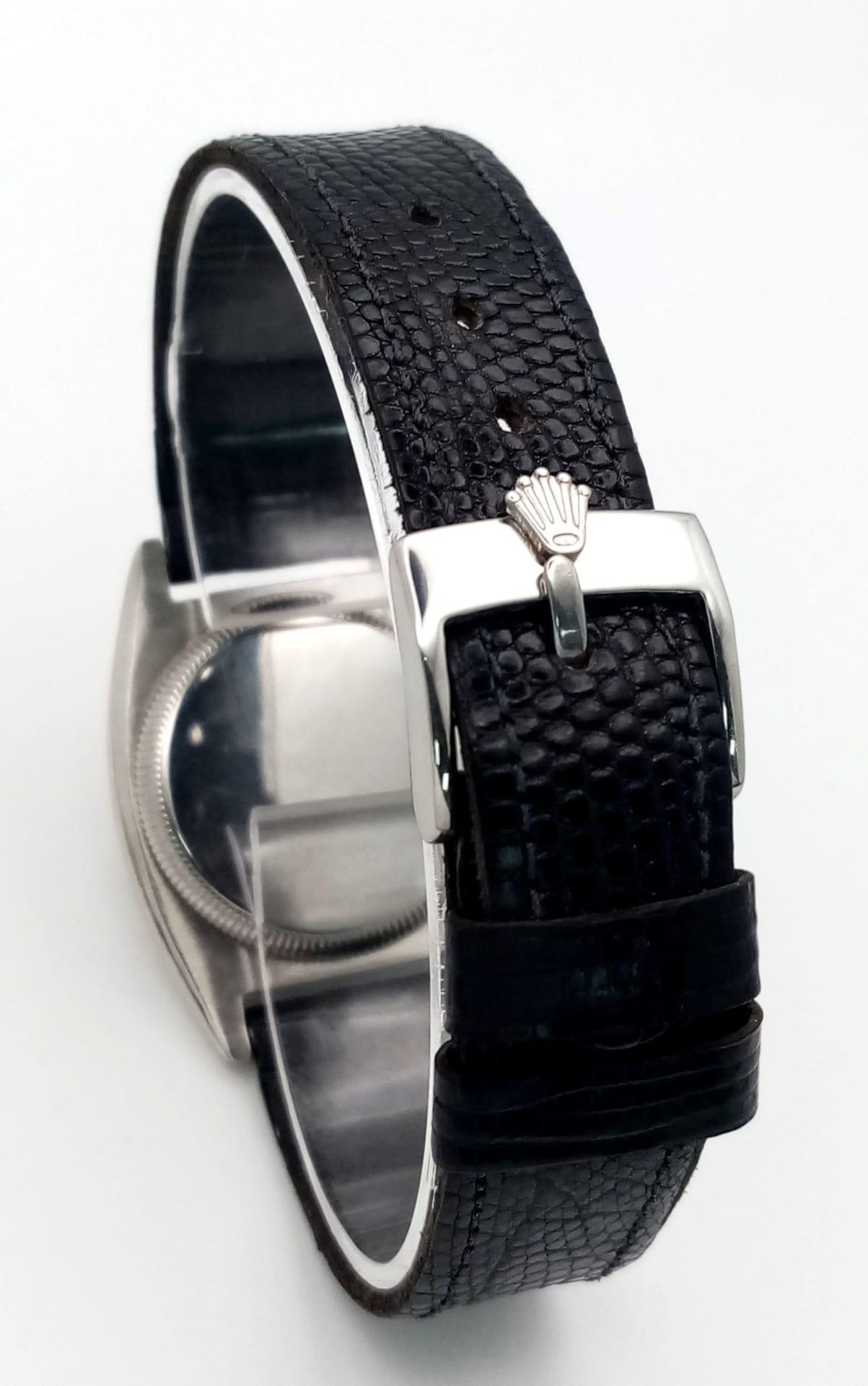 A VINTAGE ROLEX OYSTER RARE MANUAL WIND (ALSO KNOWN AS THE ROLEX "VICEROY") ON A BLACK LEARHER STRAP - Bild 5 aus 9