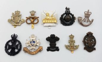 10 x British Cap Badges from the Reign of Queen Elizabeth II.