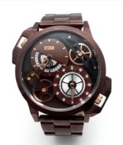 An Ex Display, Men’s Dual Time Bronze Tone Quartz Watch by Storm. Replacement Batteries Fitted