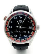 A TAG HEUER CARRERA LIMITED EDITION (MUHAMMED ALI) WATCH WITH ARABIC NUMERALS AND ON THE ORIGINAL