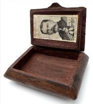 Early 1900's, superb Wooden Tobacco Box. The design and shape of this box is one so as to fit in