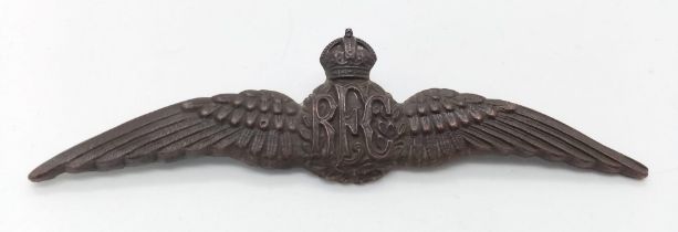 WW1 British Royal Flying Corps Officers Bronze Pilots Wings.