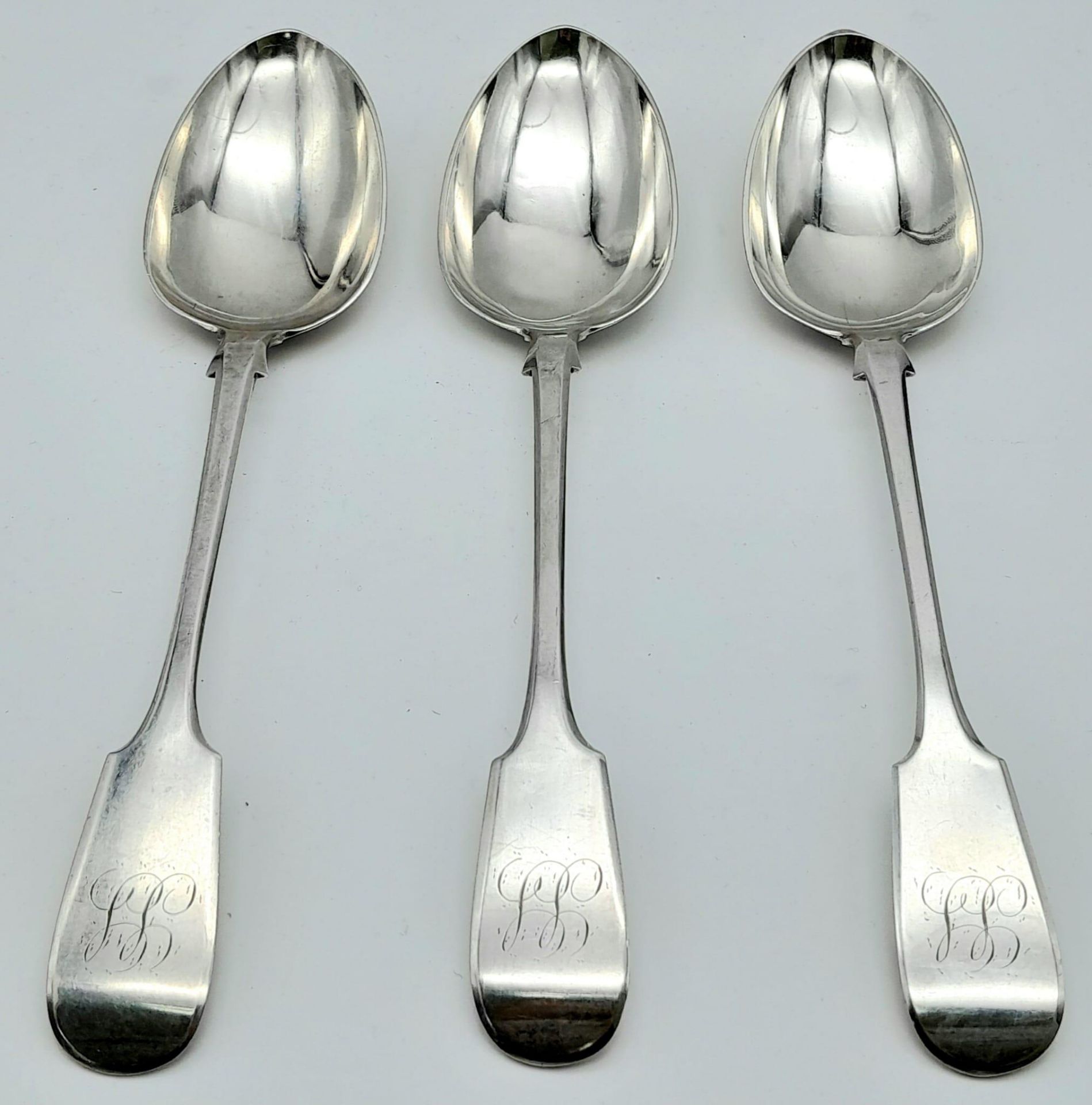 Spoon rarely get much better than this. A trio of Georgian, Edinburgh Silver, 1847 large monogrammed