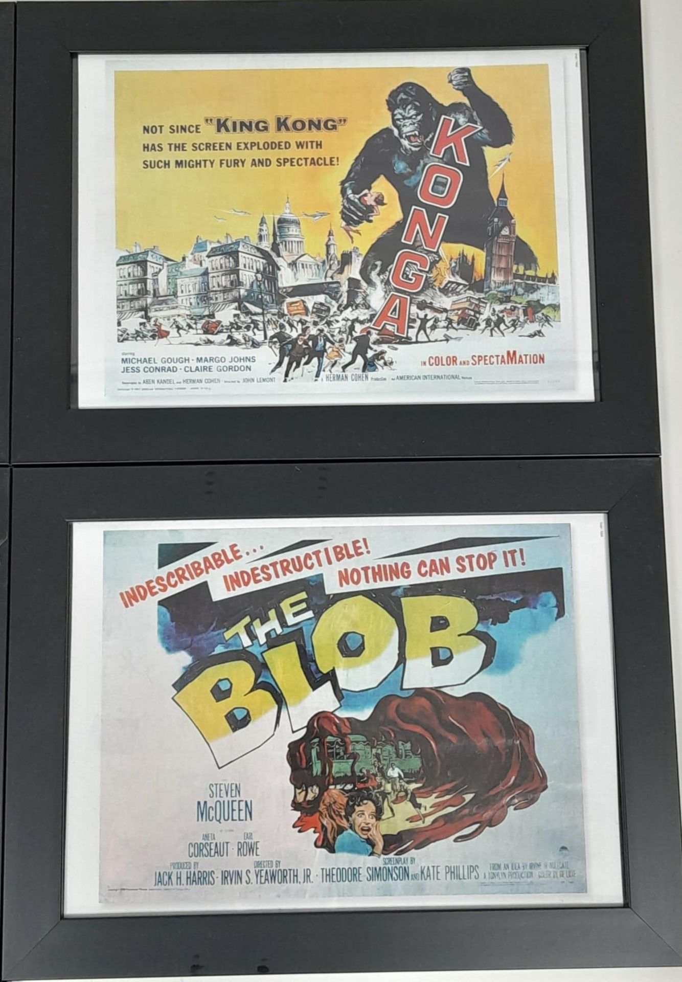 A Fabulous Kitsch Collection of Seven Framed Vintage Horror B Movie Mini Posters. Perfect for desk - Image 10 of 11