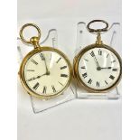 2x Gilt verge fusee pocket watch, one is in working order