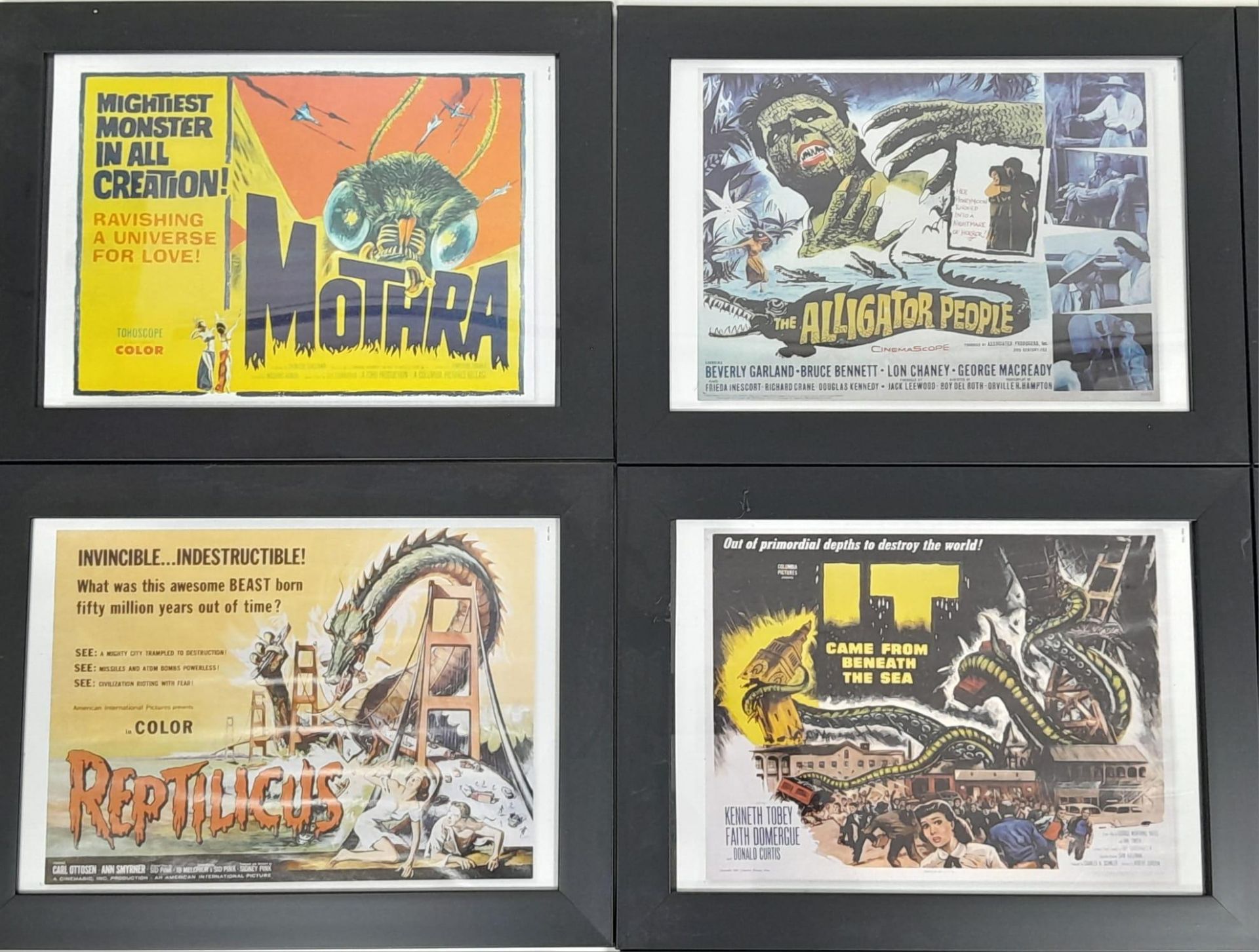 A Fabulous Kitsch Collection of Seven Framed Vintage Horror B Movie Mini Posters. Perfect for desk - Image 8 of 11