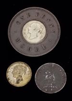 A parcel of Victorian Toy Coins. 3 in total. See photos for condition.