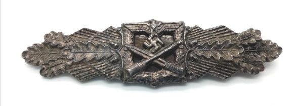 WW2 German Silver Grade Close Combat Clasp. A real “been there” example. Maker marked: FEC W.E