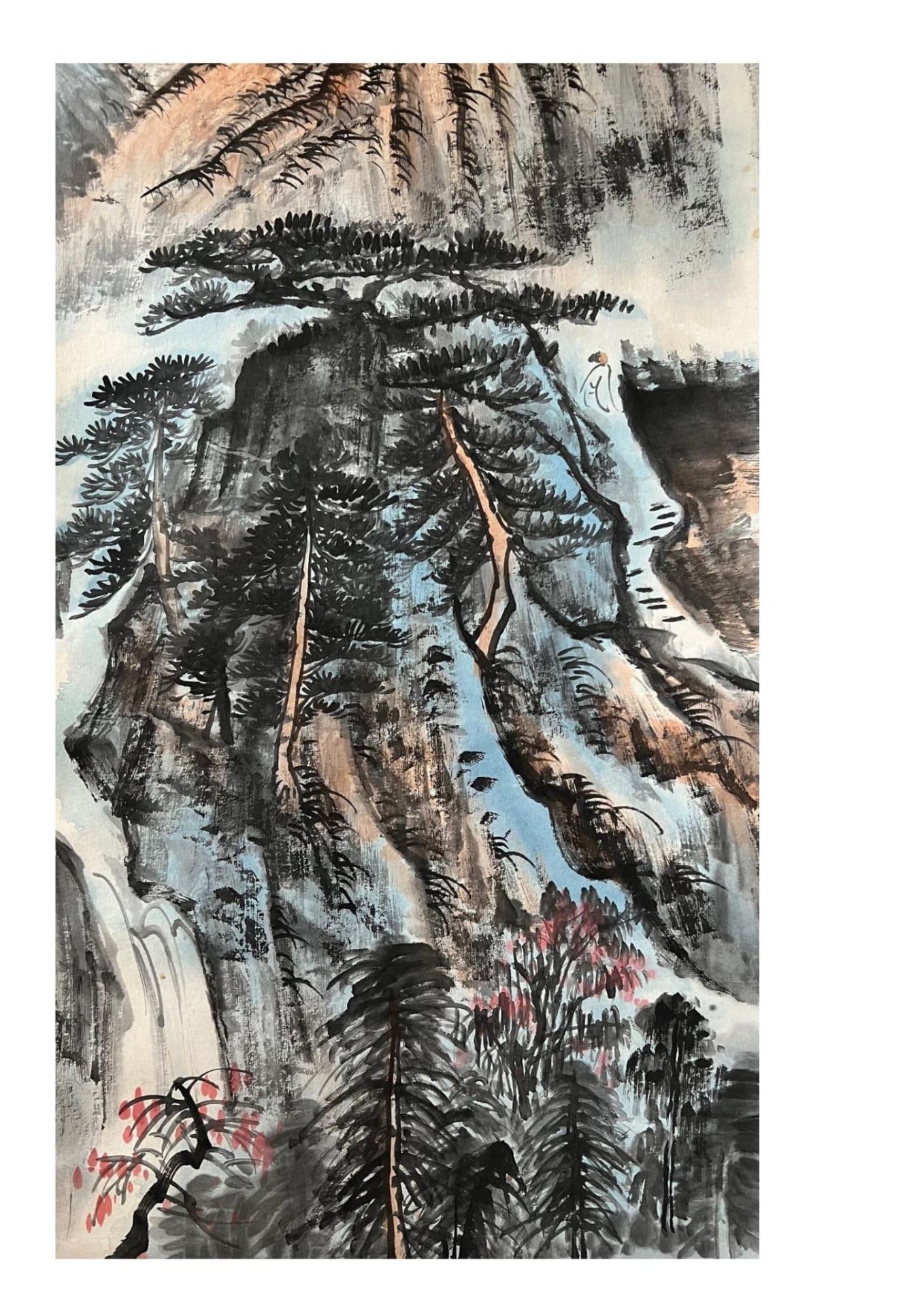 Landscape, Chinese ink and watercolour on silk scroll; Attribute to Zhang Daqian. Provenance: - Image 3 of 5