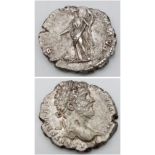 A Septimius Severus Denarius Silver Roman Coin.