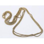 A Wonderful Vintage 18K Yellow Gold Three Row Intricate Square Link Necklace. 13.05g weight.