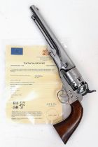 UBERTI MODEL 1860 BLACK POWDER ARMY REVOLVER , .44 CALIBRE WITH ENGRAVED CYLINDER DEPICTING COLT'S