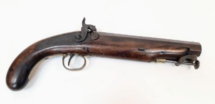 A Mid 1850s Williams and Powell of Liverpool Gentleman's Pistol. Wood stock with octagonal