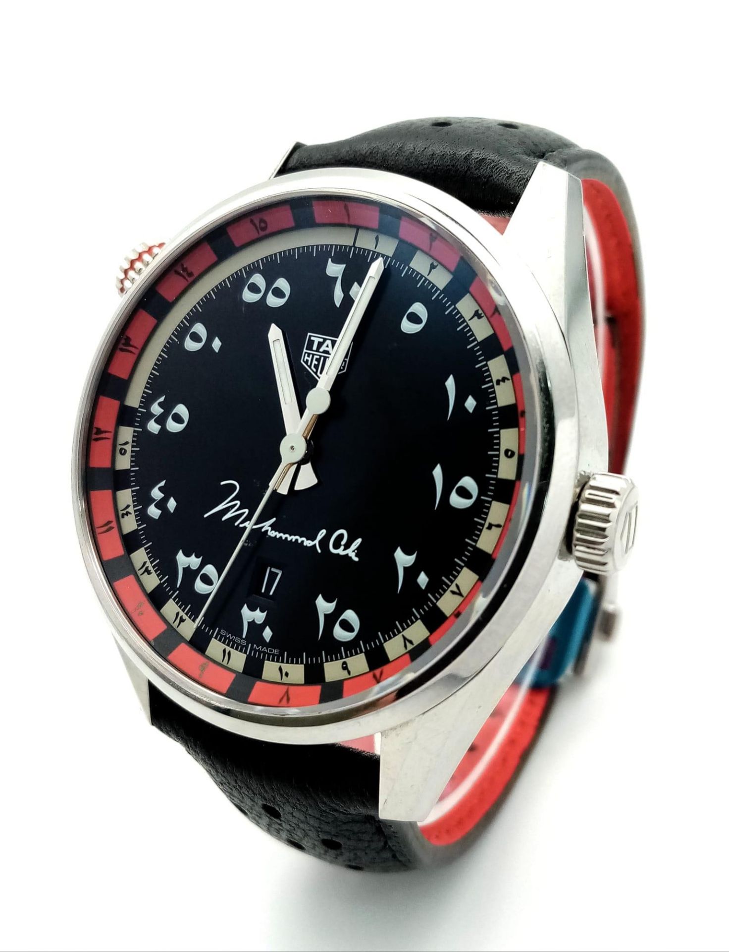 A TAG HEUER CARRERA LIMITED EDITION (MUHAMMED ALI) WATCH WITH ARABIC NUMERALS AND ON THE ORIGINAL - Image 2 of 7