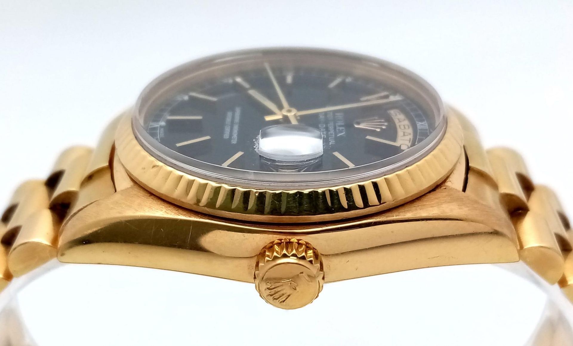 A Solid 18K Gold Rolex Oyster Perpetual Day-Date Gents Watch. 18k gold bracelet and case - 36mm. - Bild 4 aus 10