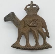 WW1 Theatre Made New Zealand Camel Corps Sand Cast Badge.