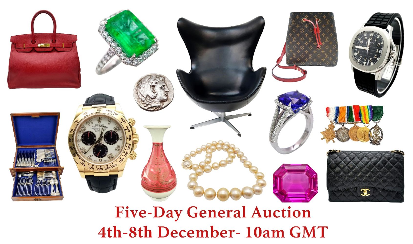 Five-Day Christmas Auction (Jewellery, Watches, Designer Items, Militaria, Antique and Collectables) 2900 lots