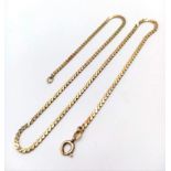 An Italian 14K Yellow Gold Flat S-Link Necklace. 43cm length. 8.67g weight. Note: Clasp, with