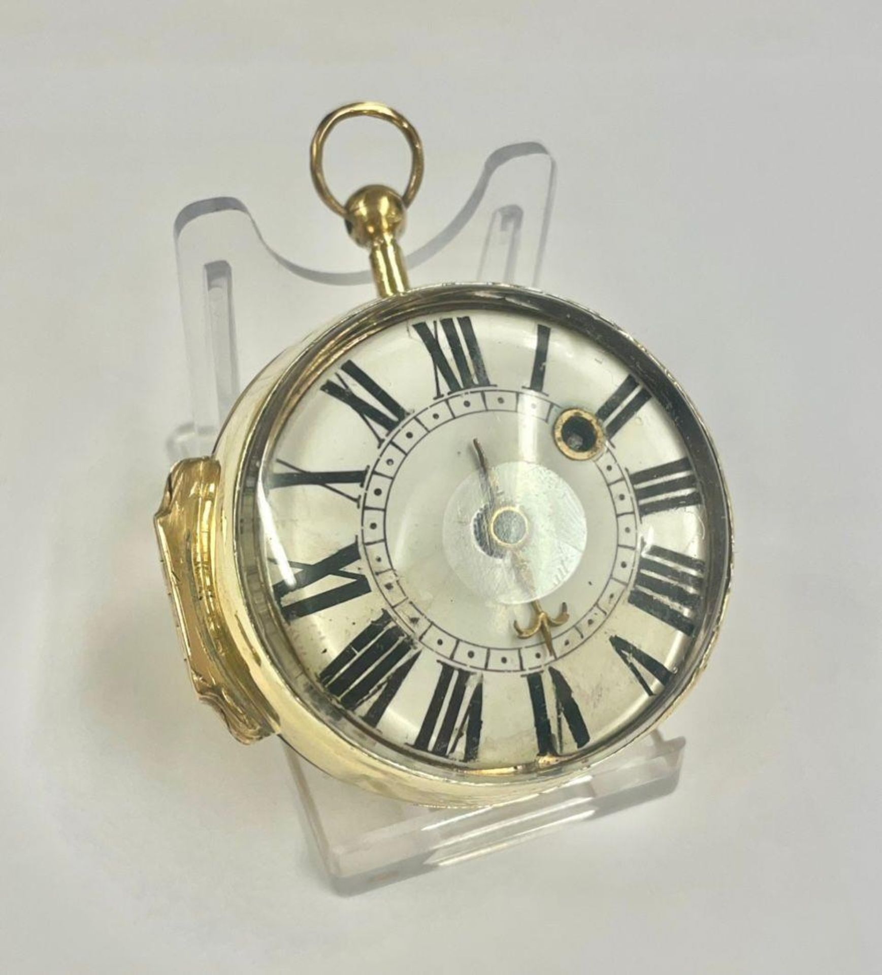 Rare 1600s Oignon single hand Pocket Watch, Girod Copet. French Gilt c1680, Ticks if touch the fly - Bild 2 aus 18