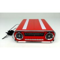 A Modern Retro-Styled Turntable and Radio System. USB and headphone attachments. AM/FM digital