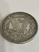 United States SILVER MORGAN DOLLAR 1886. Philadelphia mint. Extra fine condition. Having bold and