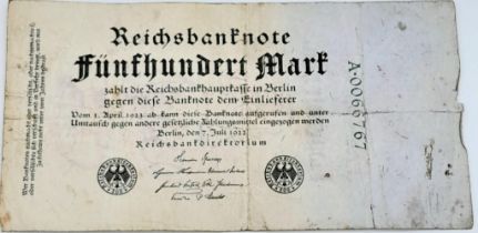 3rd Reich Anti Sematic Inflation Money. A real bank note that has been over printed with anti-