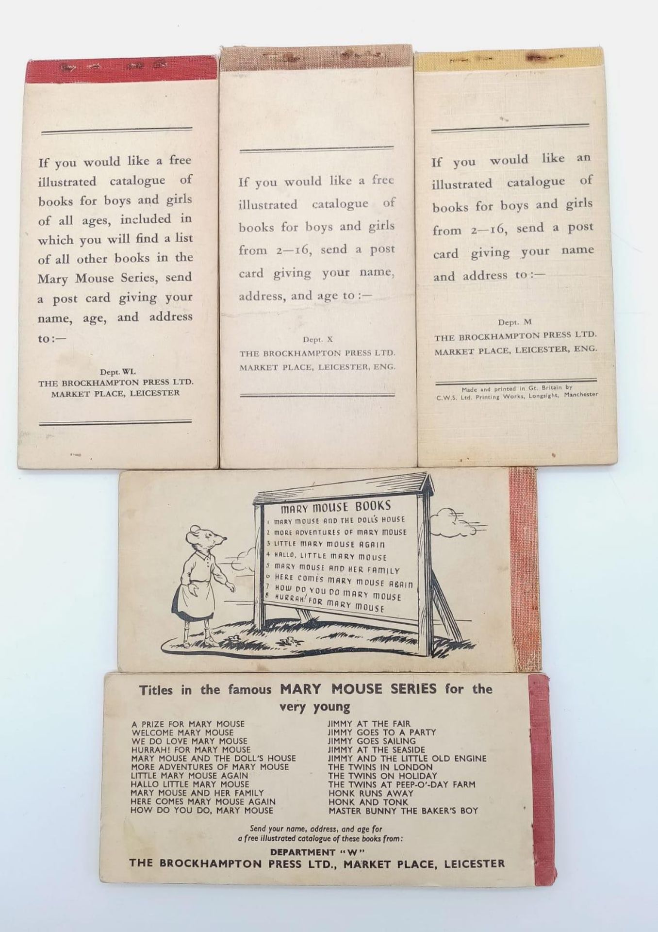 A collection of 5 rare 1950's Enid Blyton 'Mary Mouse' strip books. In really nice condition. - Image 2 of 4